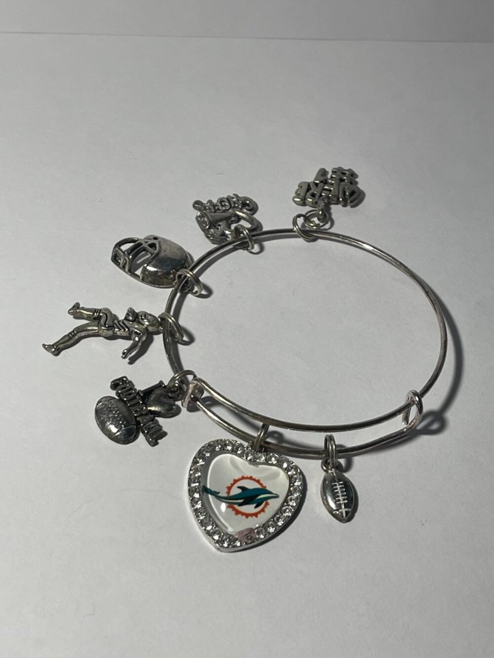 Miami Dolphins NFL Custom Expandable Charm Bracelet NEW
